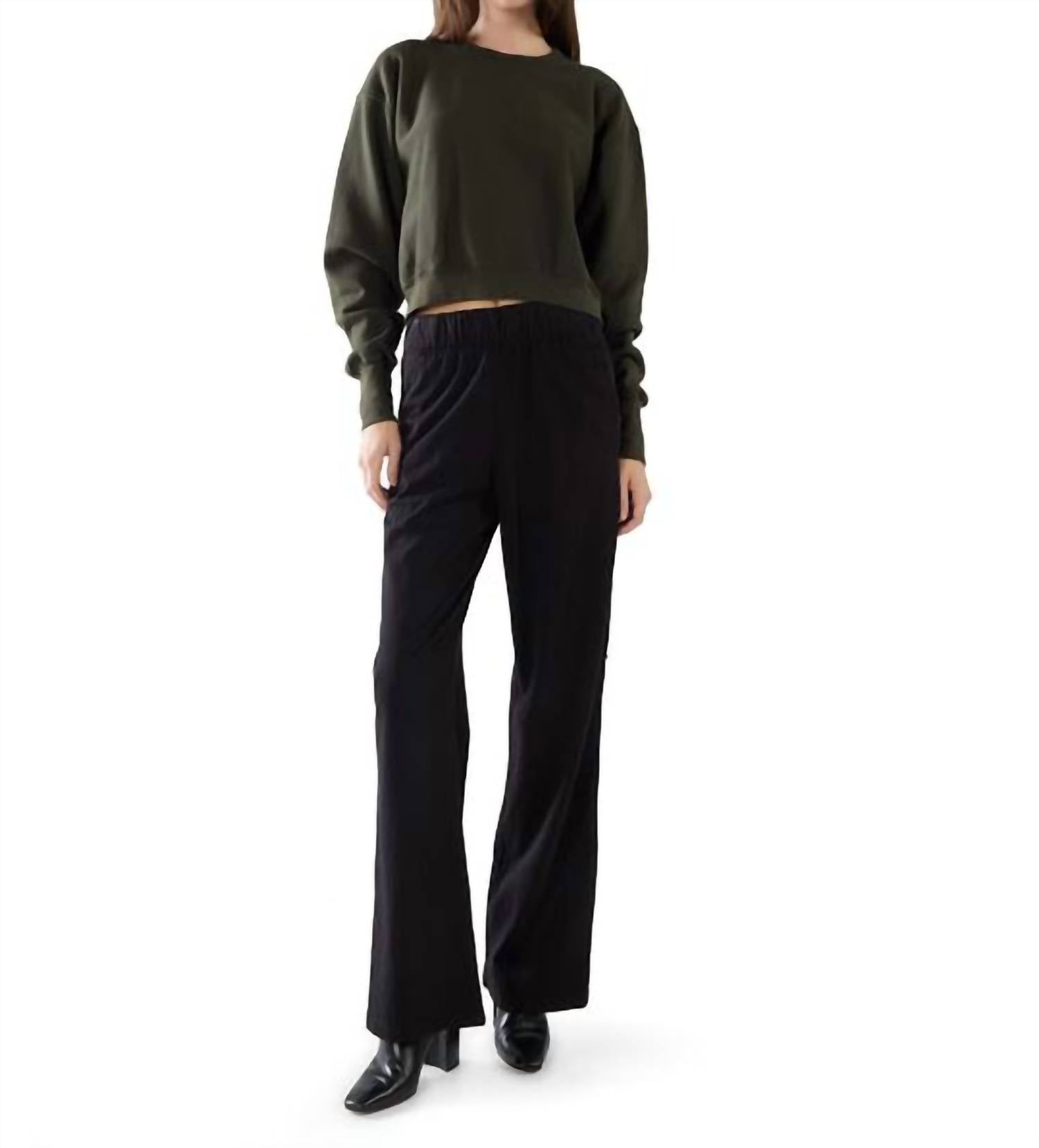 Les Tien - Ryder Crop Crew Top - clothing - cotton - crop - tops