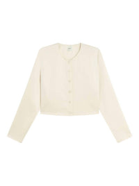 Leset - Barb Satin Crew Cardigan - cardigans - clothing - shirts