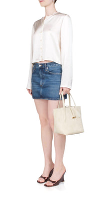 Leset - Barb Satin Crew Cardigan - cardigans - clothing - shirts