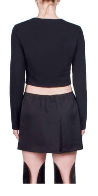 Leset - Lauren Crop Cardigan - black - cardigans - clothing
