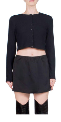 Leset - Lauren Crop Cardigan - black - cardigans - clothing
