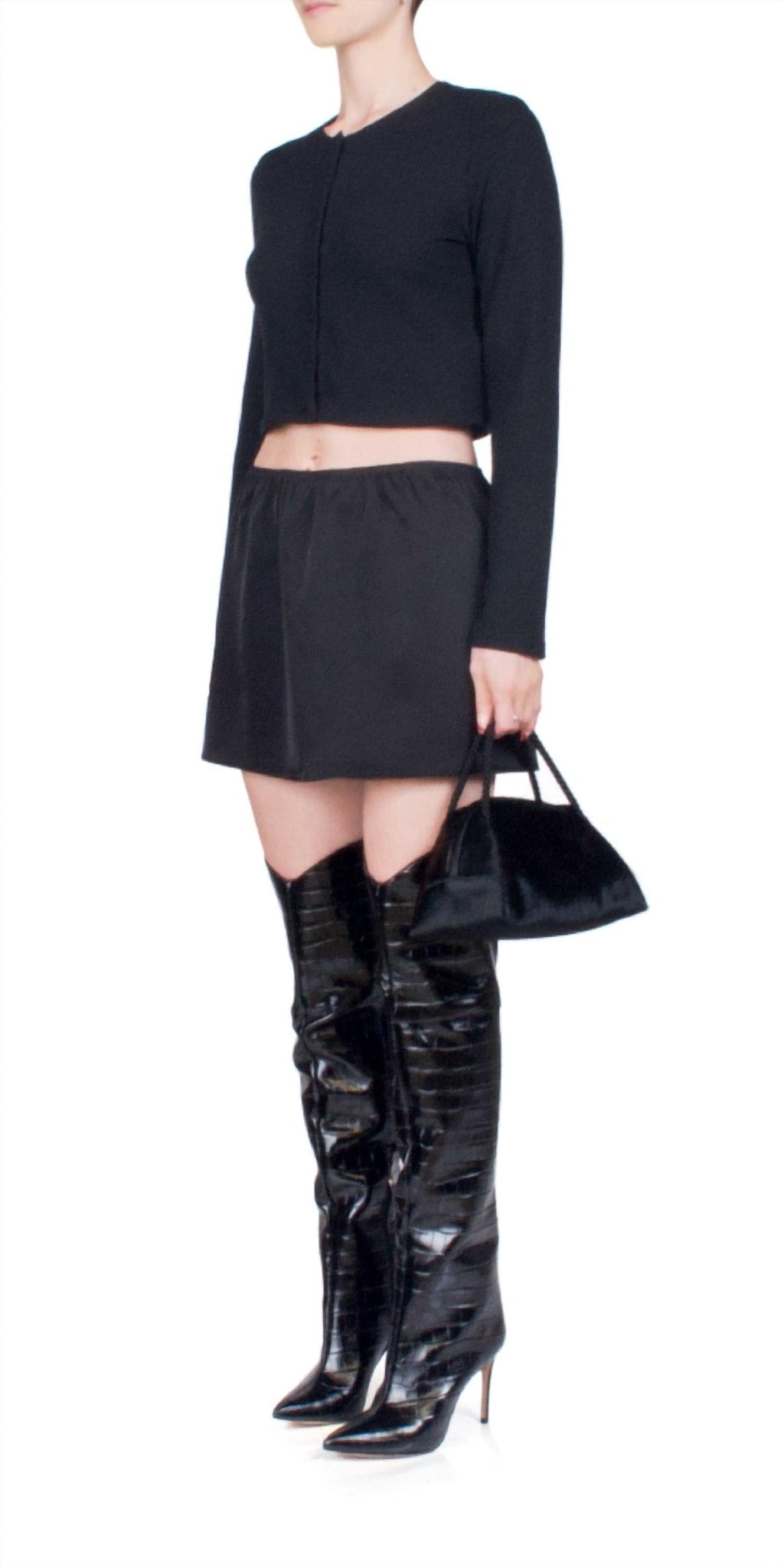 Leset - Lauren Crop Cardigan - black - cardigans - clothing