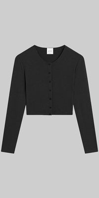 Leset - Lauren Crop Cardigan - black - cardigans - clothing