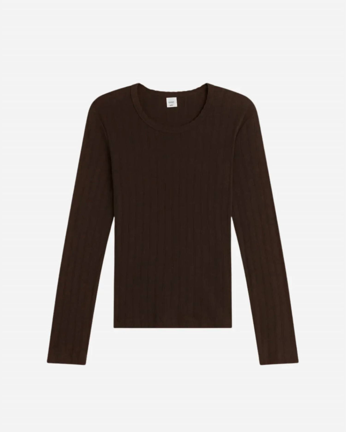 Leset - Pointelle Cotton Long-sleeve Slim Fit Top