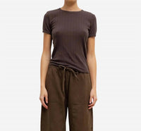 Leset - Pointelle Cotton Slim Fit Tee