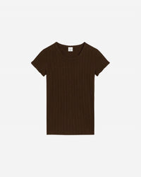 Leset - Pointelle Cotton Slim Fit Tee