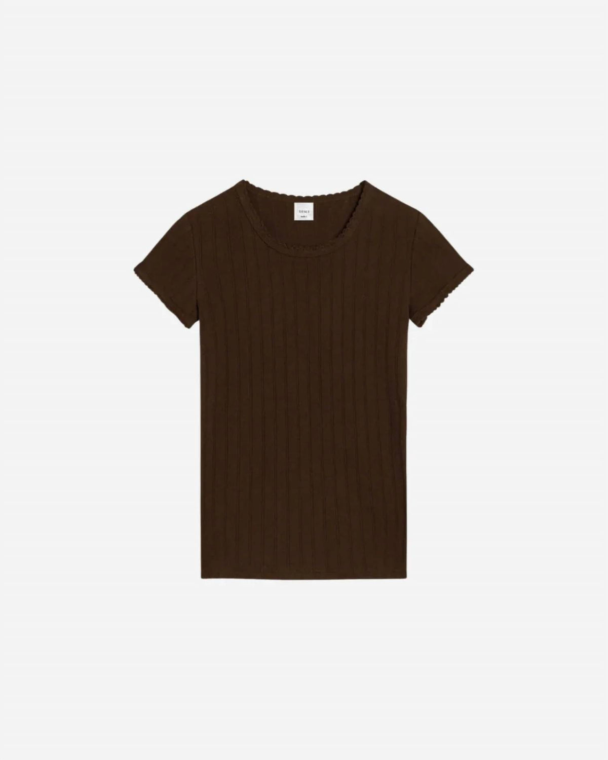 Leset - Pointelle Cotton Slim Fit Tee