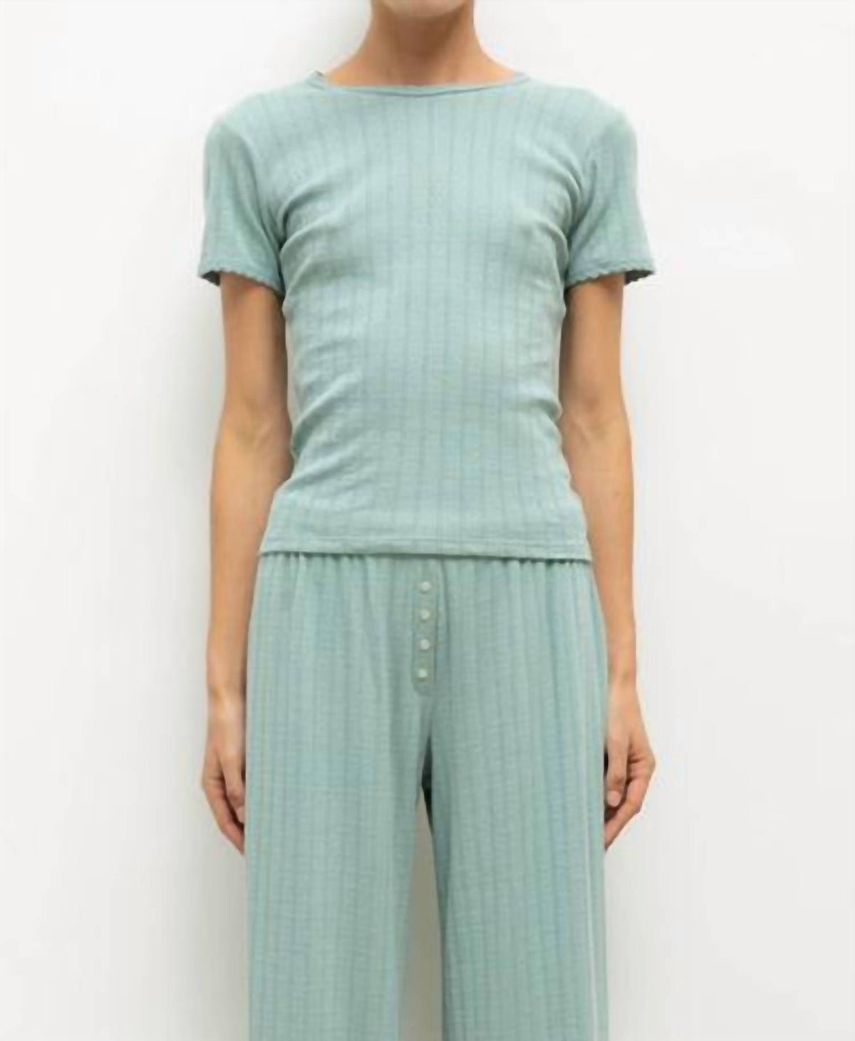 Leset - Pointelle Slim Fit Tee