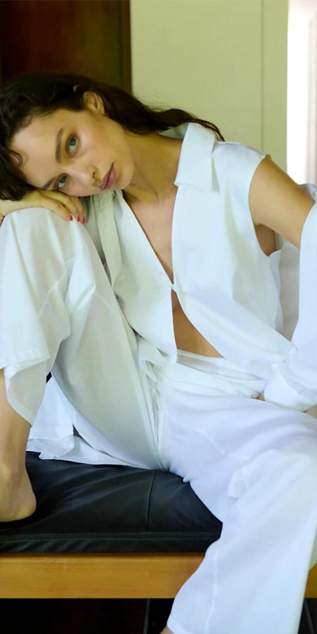 Leset - Yoko Collared Button Tank - clothing - cotton - solid
