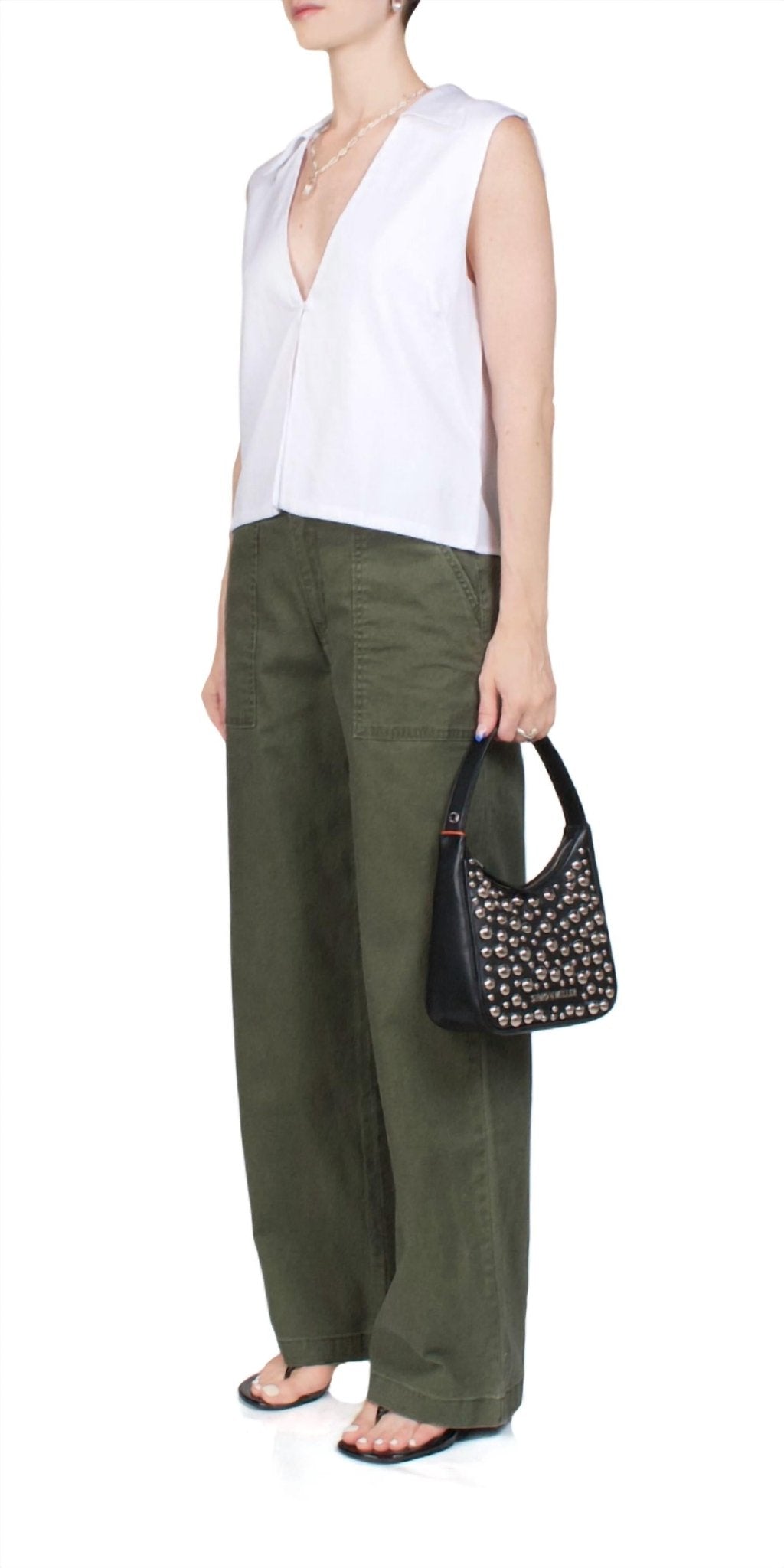 Leset - Yoko Collared Button Tank - clothing - cotton - solid