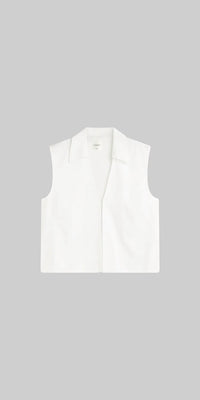 Leset - Yoko Collared Button Tank - clothing - cotton - solid