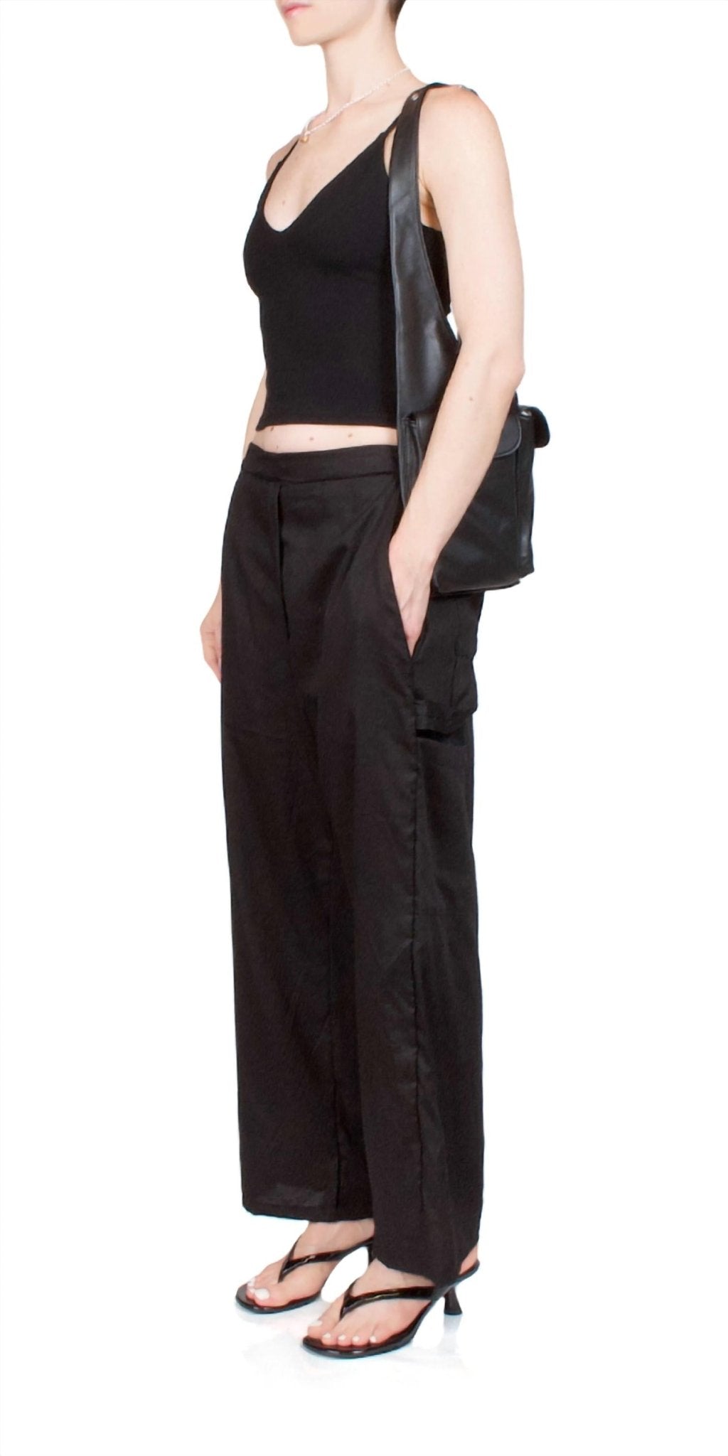 Leset - Yoko Crop Painter Pant - ankle - black - clothing