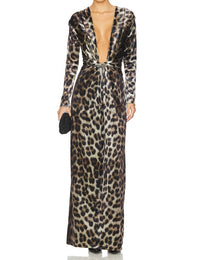 Leslie Amon - Amanda Maxi Dress - animal - black - clothing