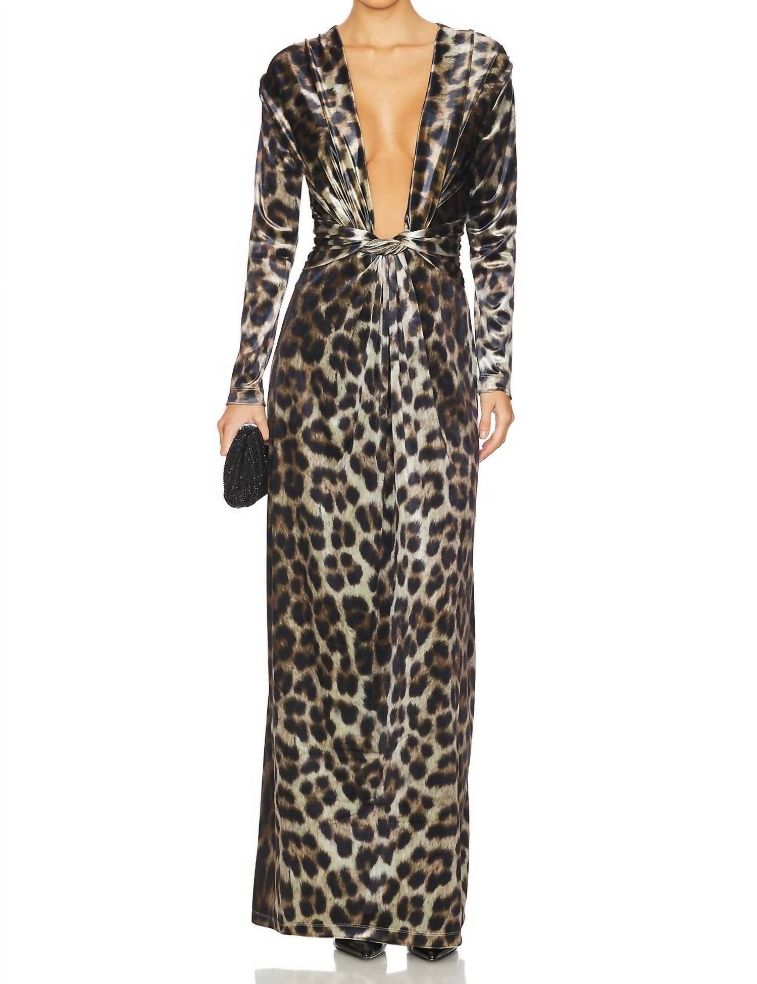 Leslie Amon - Amanda Maxi Dress - animal - black - clothing