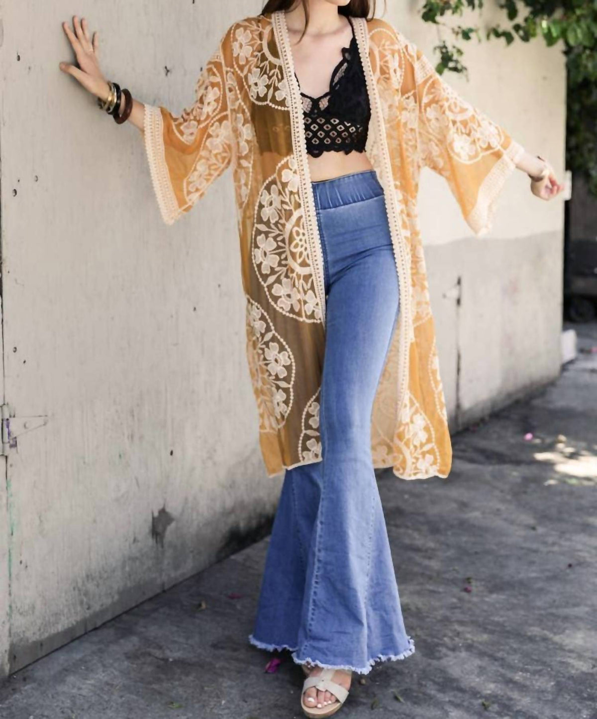 Leto - Bohemian Lace Kimono Beach Cover-Up