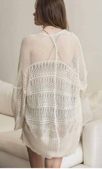 Leto - Knit Netted Cardigan Wrap