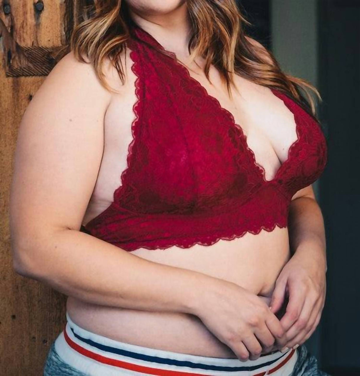 Leto - Lace Halter Bralette - Plus