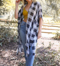 Leto - Lightweight Buffalo Check Kimono