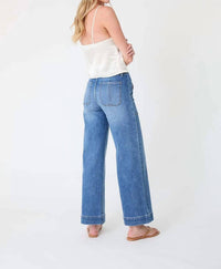 Level99 - Camille Exposed Button Wide Leg Jeans