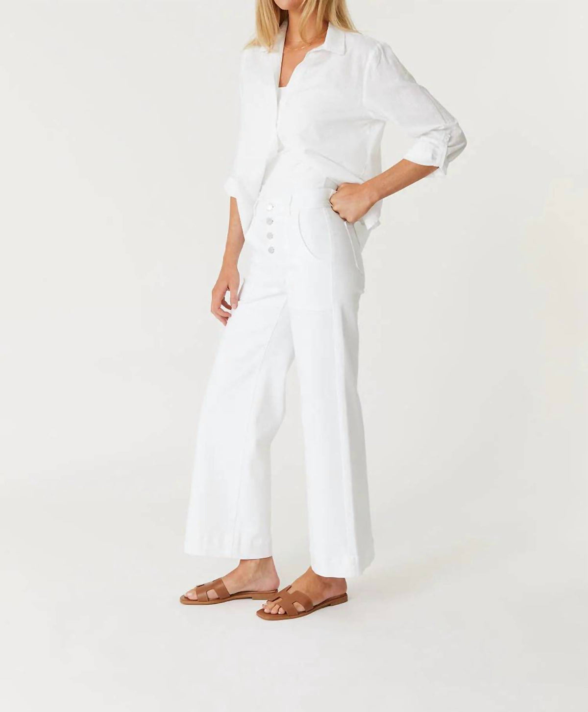 Level99 - Camille Exposed Button Wide Leg Pants