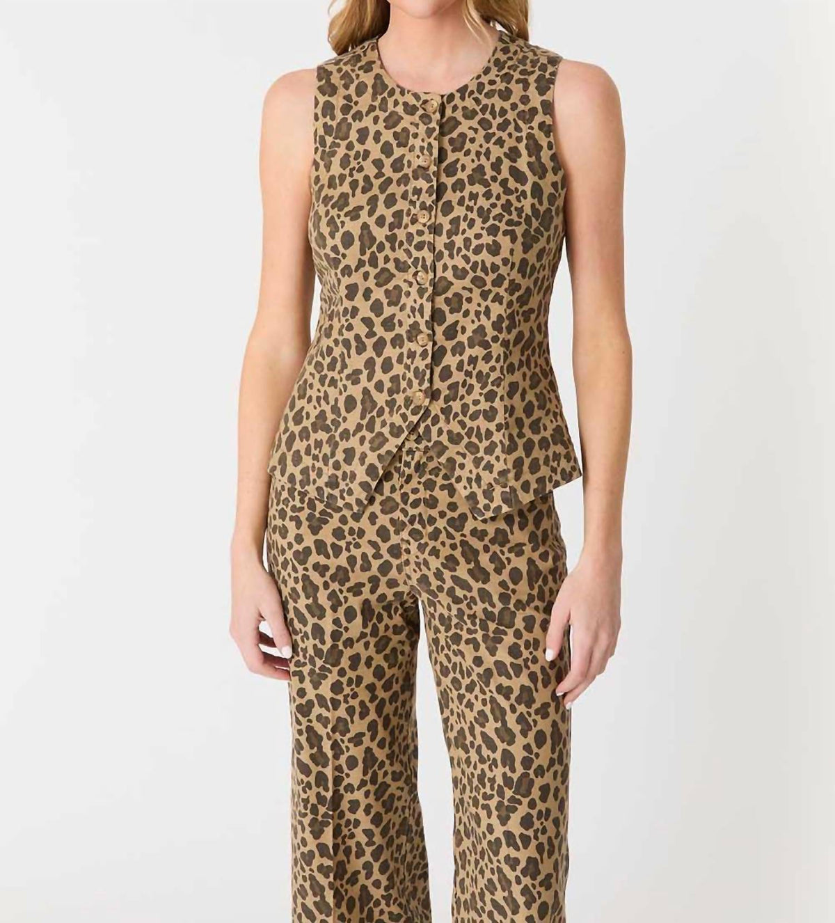 Level99 - Sophia Leopard Print Vest