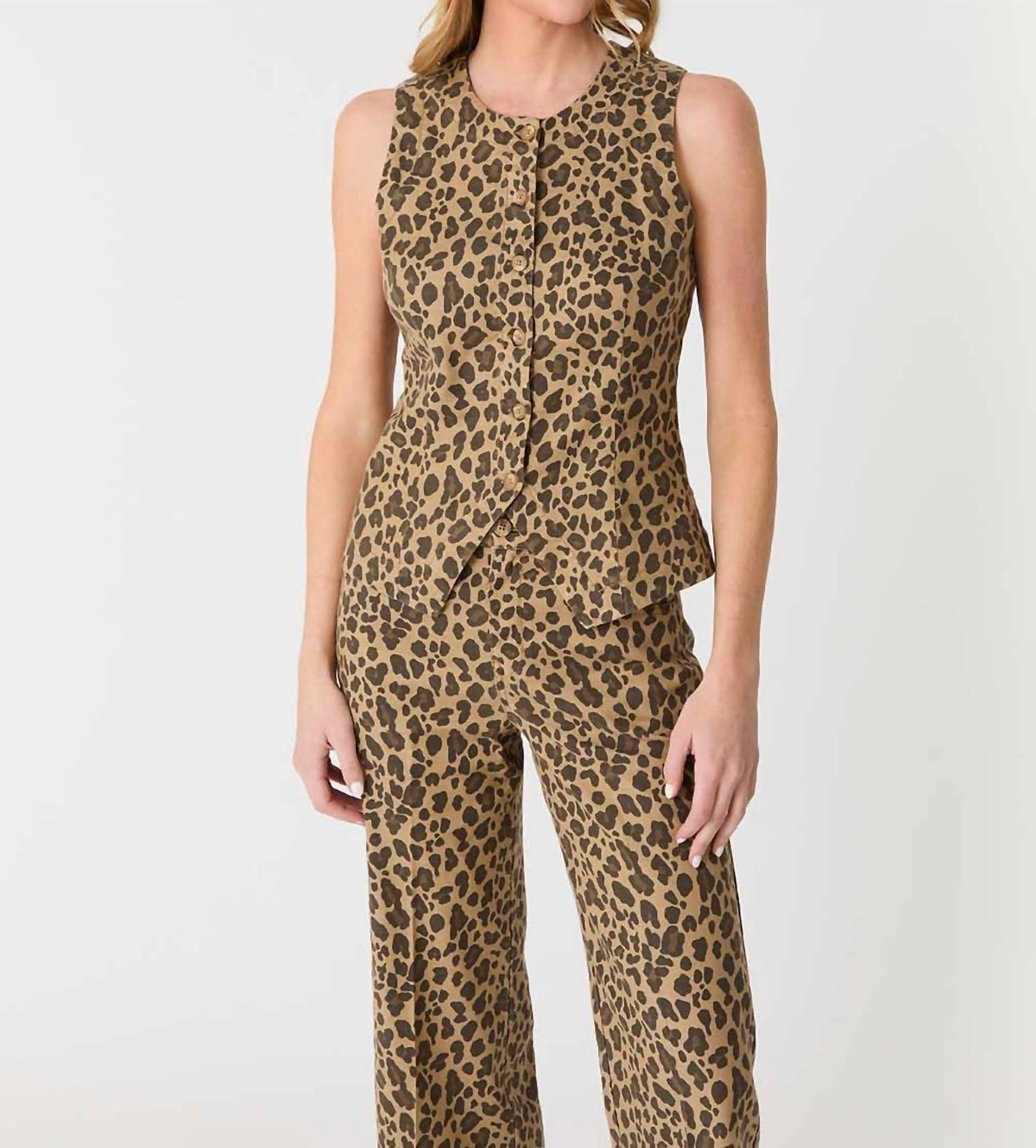 Level99 - Sophia Leopard Print Vest