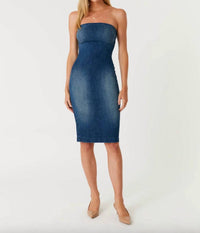 Level99 - Strapless Denim Dress