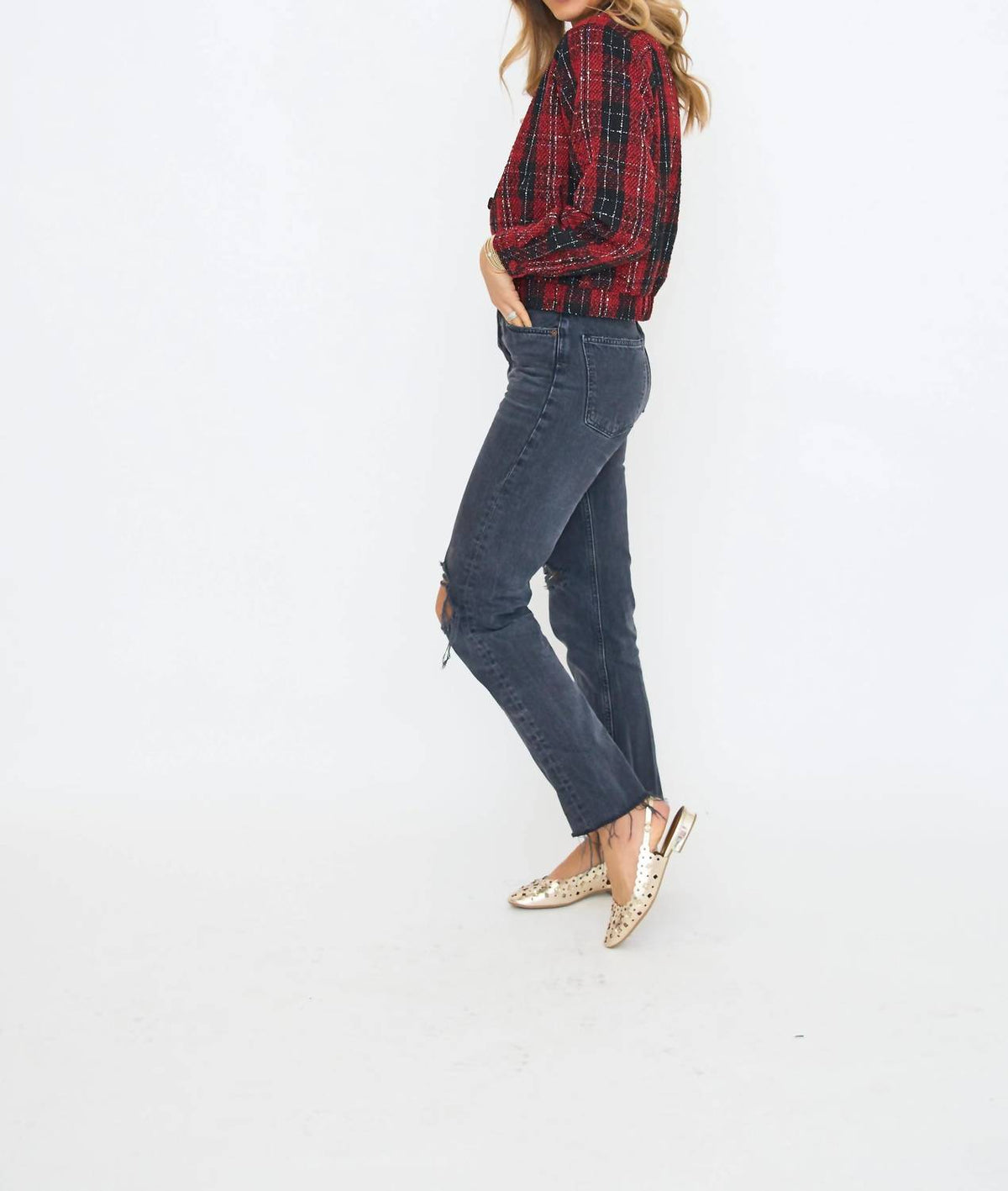 Lili Sidonio - Plaid Bomber Jacket