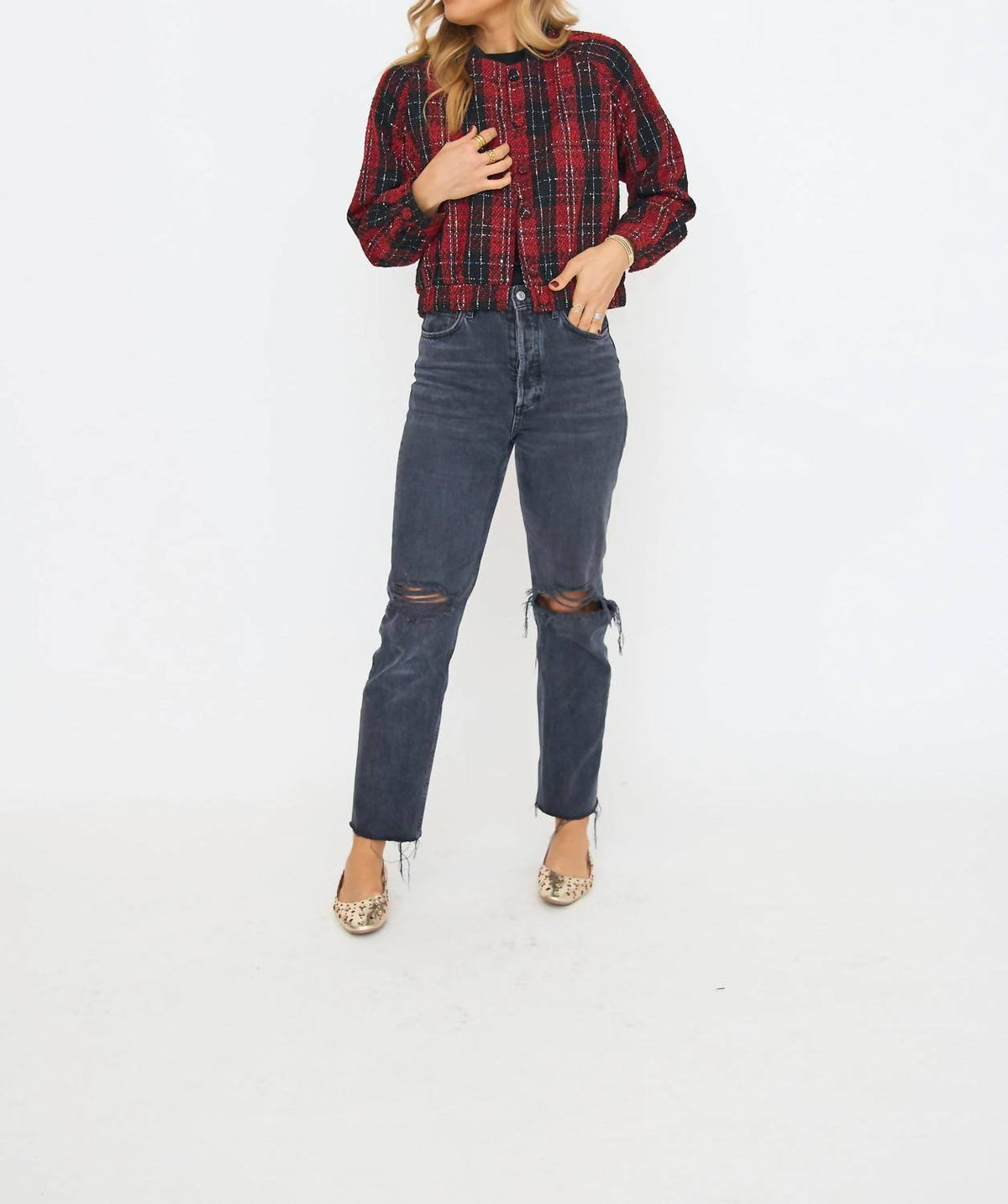 Lili Sidonio - Plaid Bomber Jacket