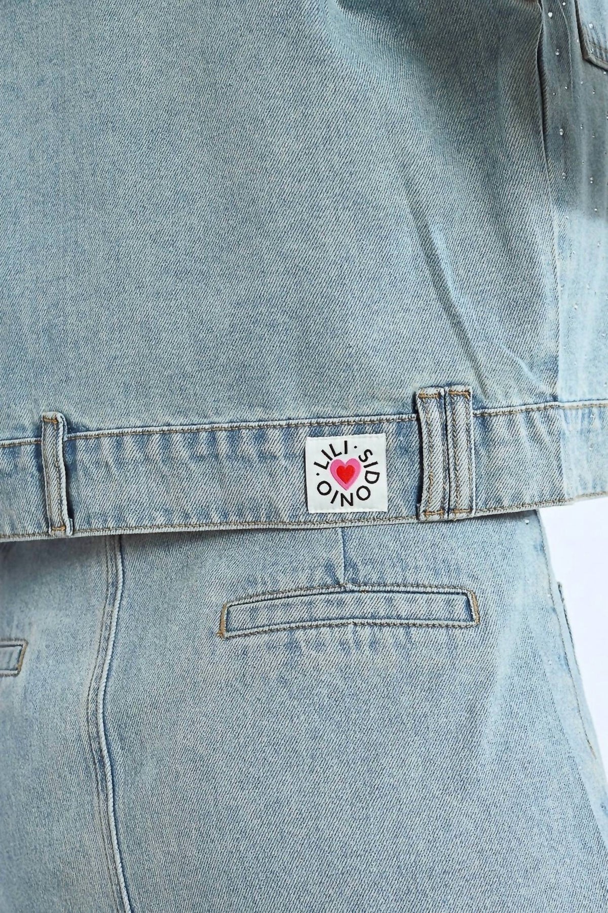 Lili Sidonio - Rhinestone Straight Cut Jean Jacket