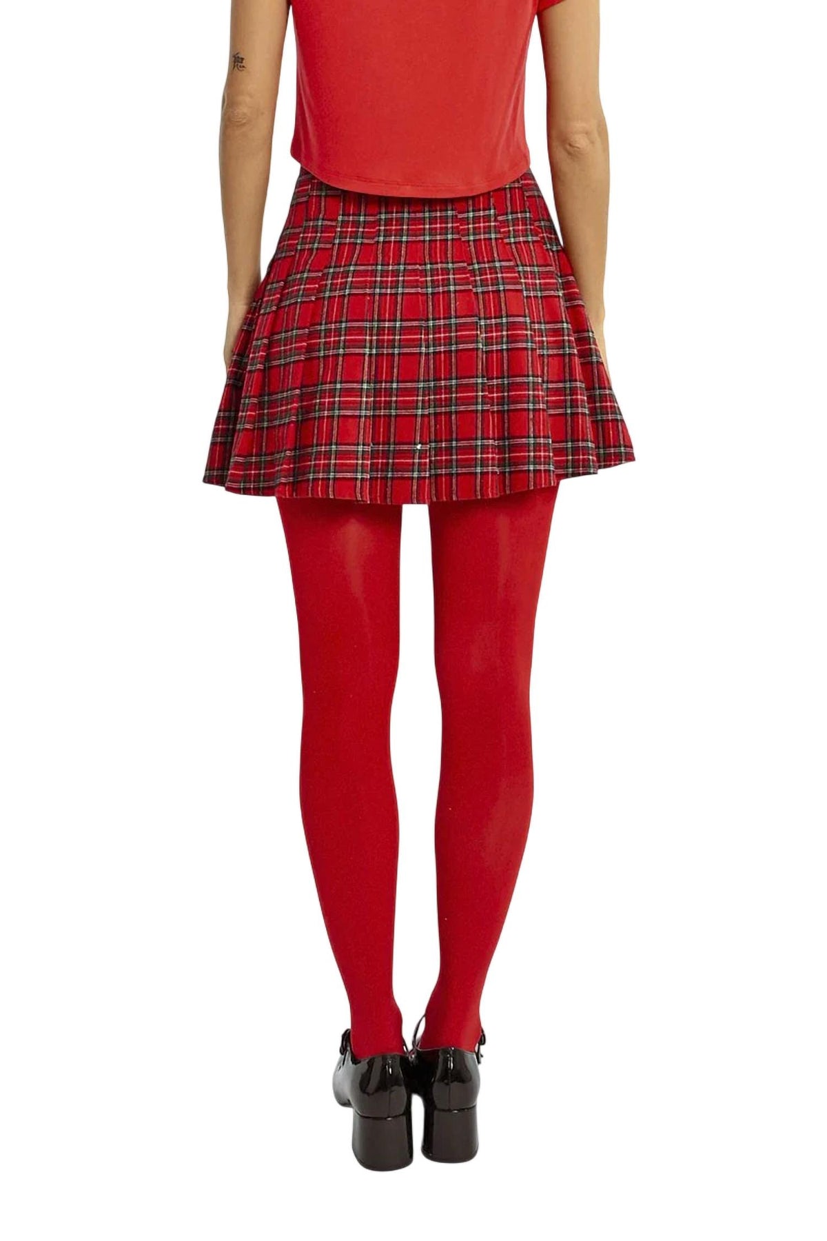 Lili Sidonio - Yuletide Pleated Checked Mini Skirt