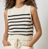 Lilla P - Cropped Cable Tank Sweater