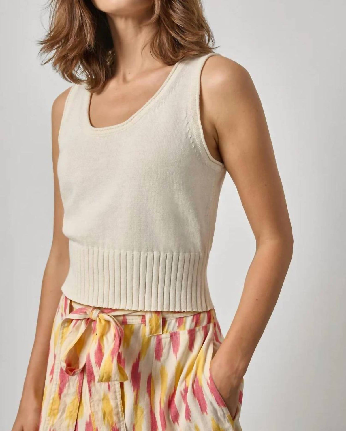 Lilla P - Cropped Scoop Tank Sweater