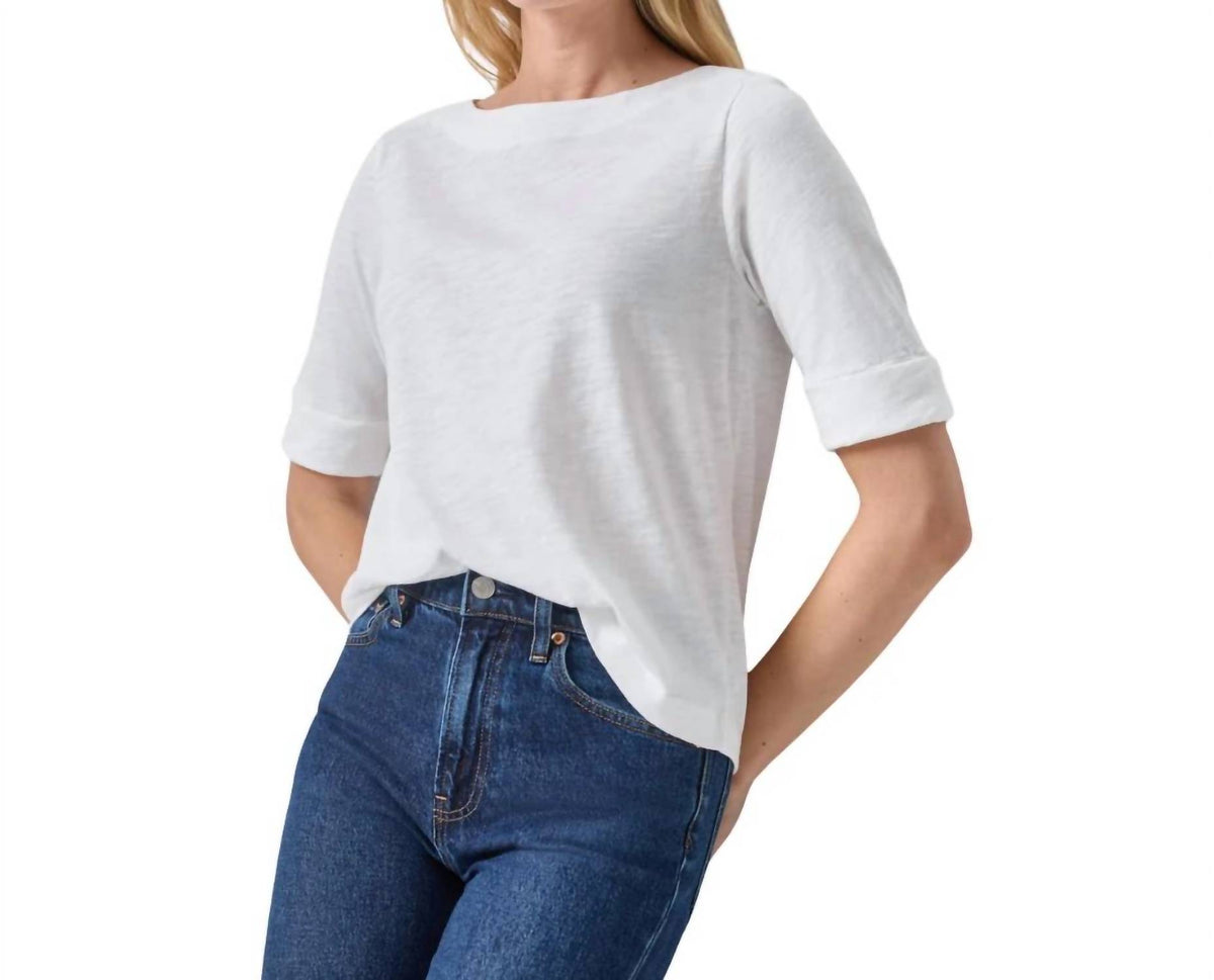 Lilla P - Cuffed Sleeve Boatneck Tee