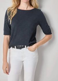 Lilla P - Cuffed Sleeve Boatneck Top