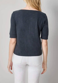 Lilla P - Cuffed Sleeve Boatneck Top