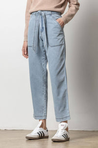 Lilla P - Denim Belted Pant