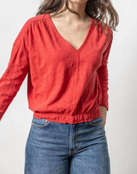 Lilla P - Elastic Hem V-Neck