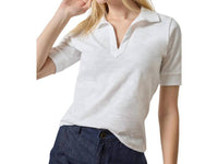 Lilla P - Elbow Sleeve Collared Split Neck Shirt