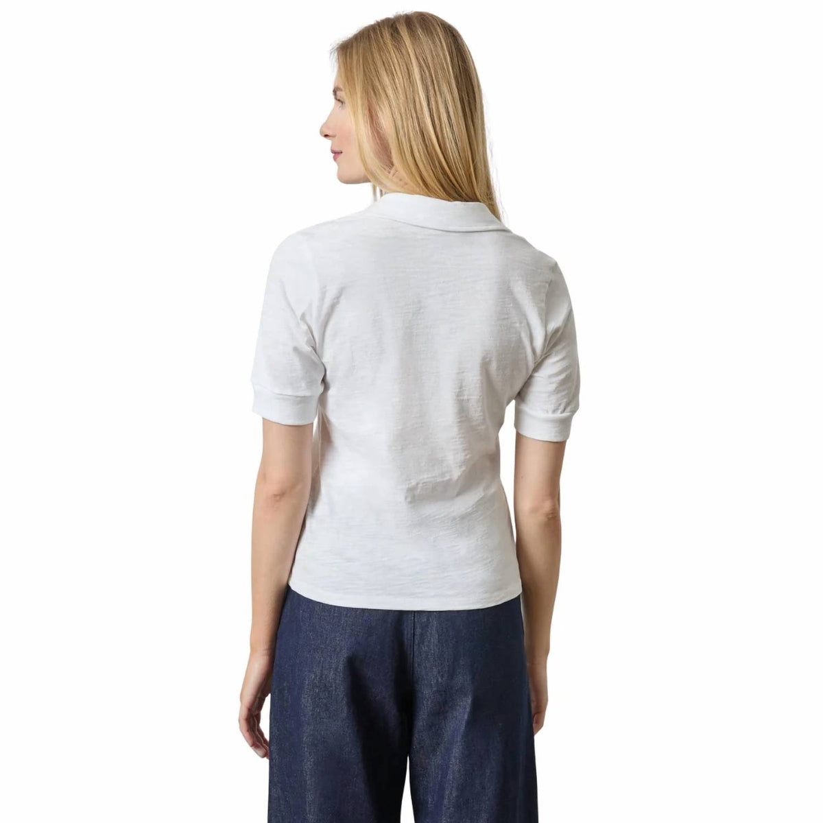Lilla P - Elbow Sleeve Collared Split Neck Shirt