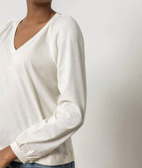 Lilla P - Full Sleeve Smocked V-neck