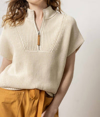 Lilla P - Half-zip Poncho Sweater Top