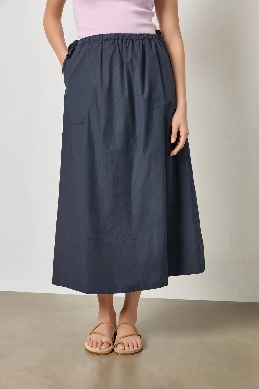 Lilla P - Poplin A-line Midi Skirt