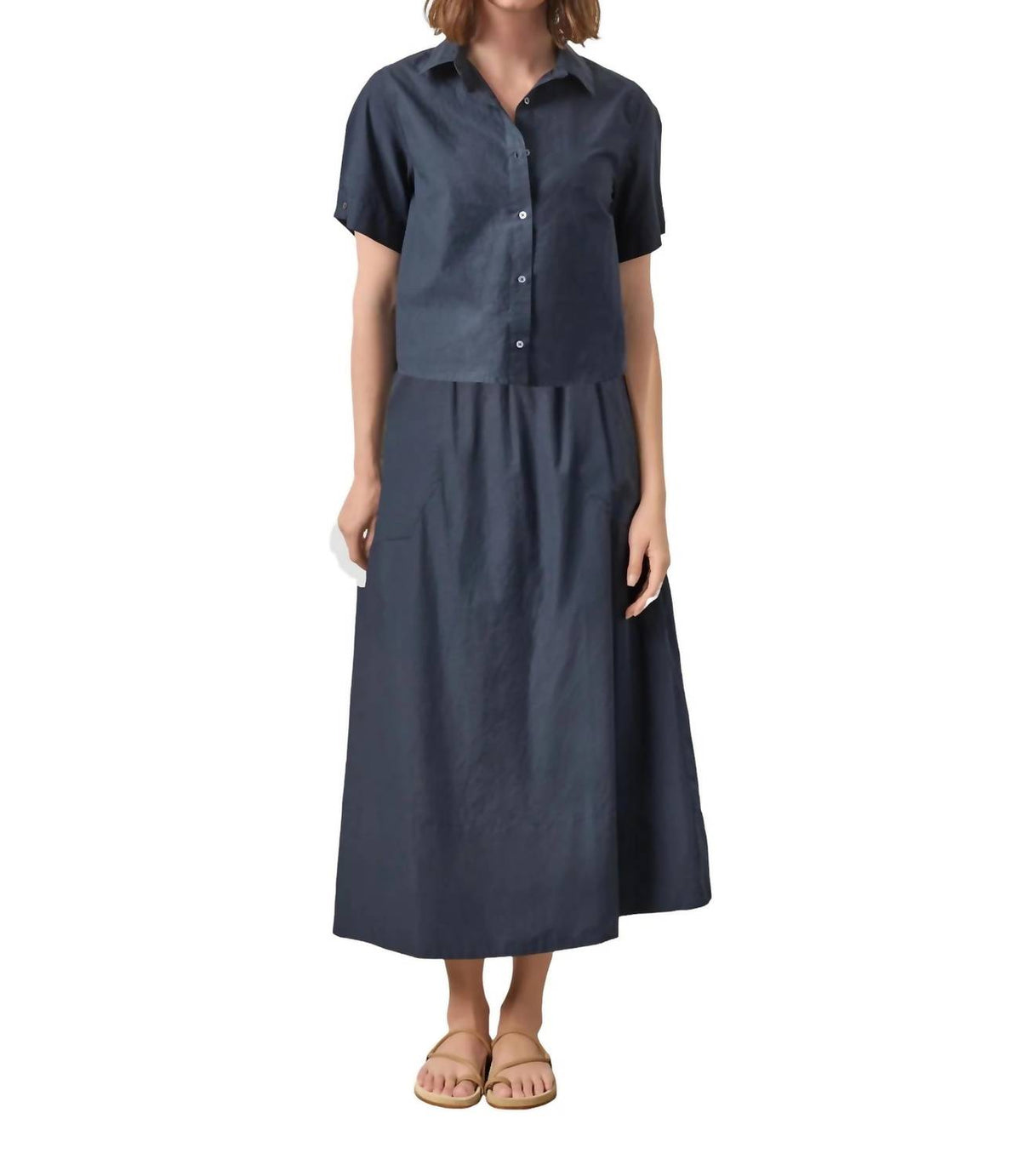 Lilla P - Poplin A-line Midi Skirt