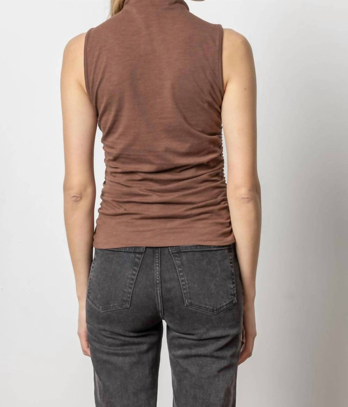 Lilla P - Shirred Mock Neck Tank Top