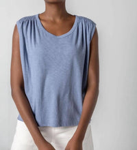 Lilla P - Shirred Shoulder Scoop Neck Tee