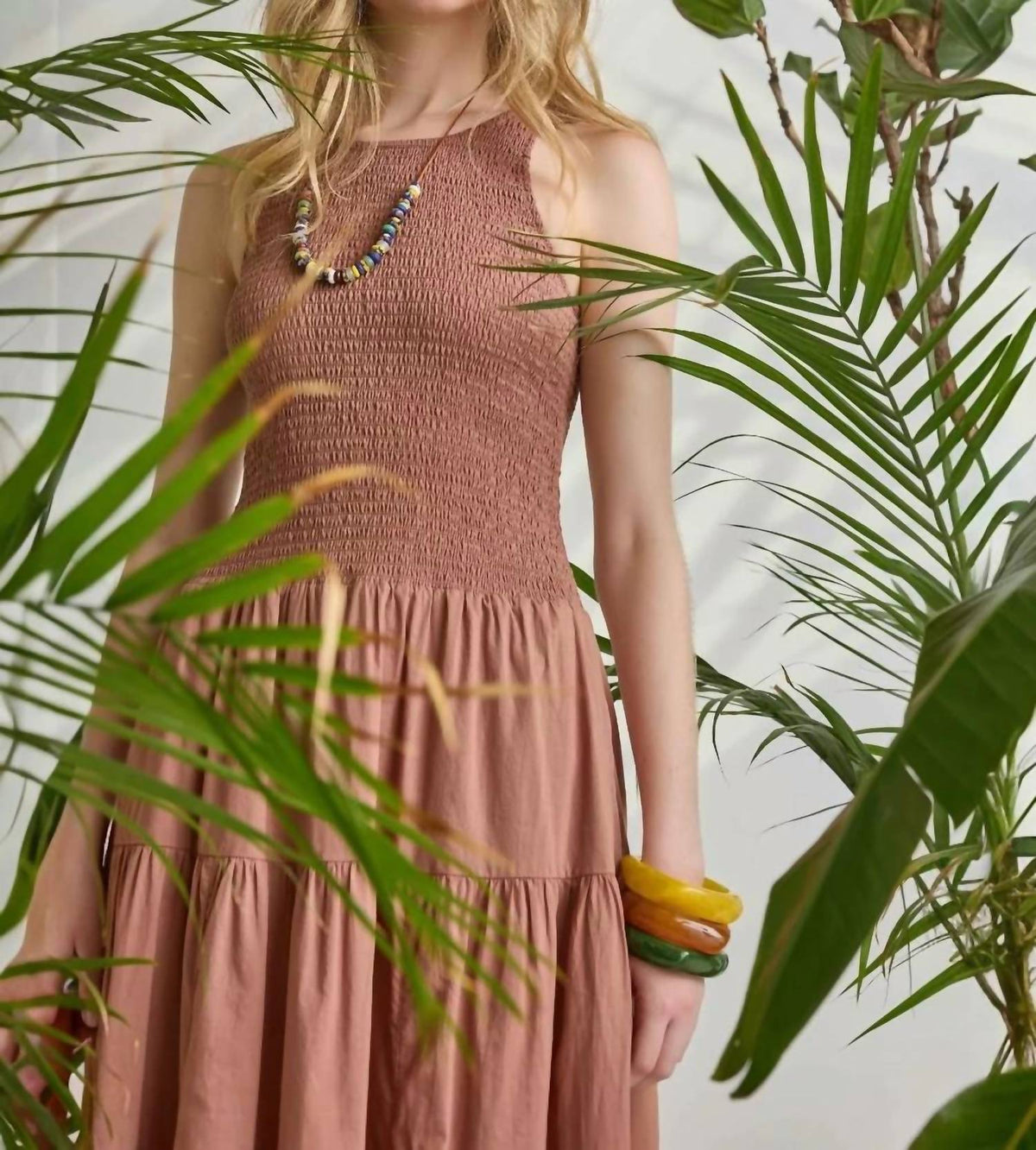 Lilla P - Smocked Bodice Midi Dress