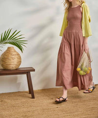 Lilla P - Smocked Bodice Midi Dress