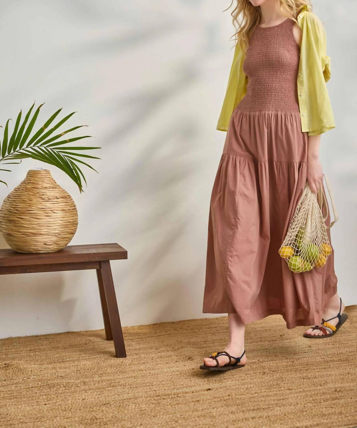 Lilla P - Smocked Bodice Midi Dress