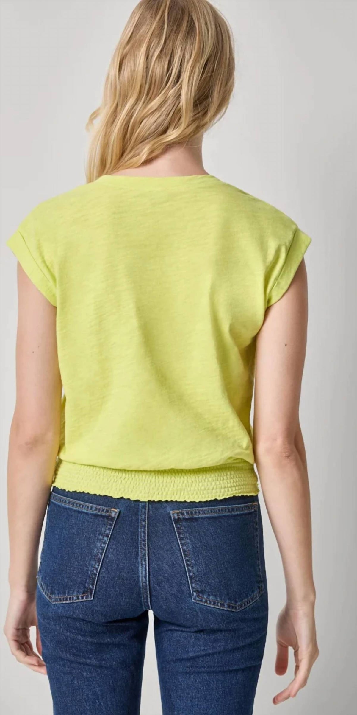 Lilla P - Smocked Hem V-neck Top